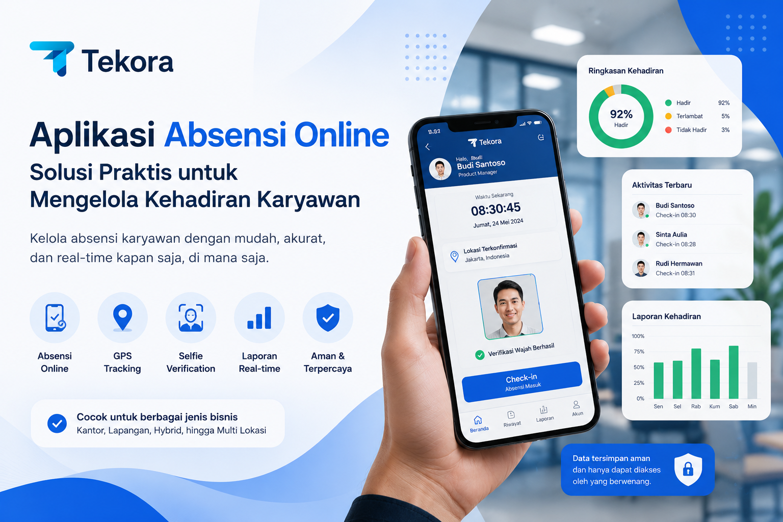 Aplikasi absensi karyawan untuk mengelola kehadiran secara digital